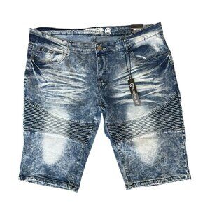 Vtg Mecca Denim Jean Shorts Mens 40 Stretch Fit Whiskering Y2K Hip Hop